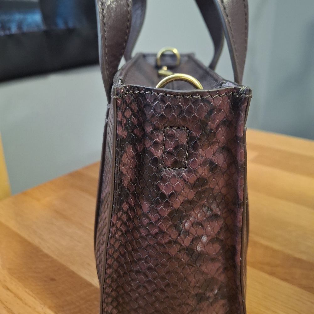 Fossil Maisie Mini Satchel Snake Print Crossbody Tote/Purse - Picture 8 of 15